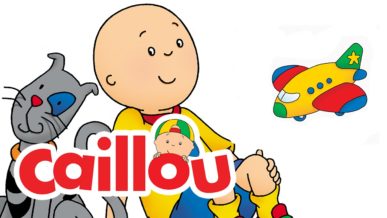 Caillou with cat and airplane