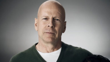 Bruce Willis with noticeable scar on left side of forehead