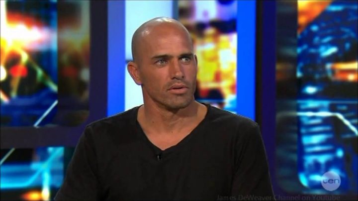 Kelly Slater Surfing Champion that suffers hair loss