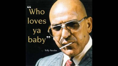 Telly Savalas Kojak Sucking Lolipop wearing glasses