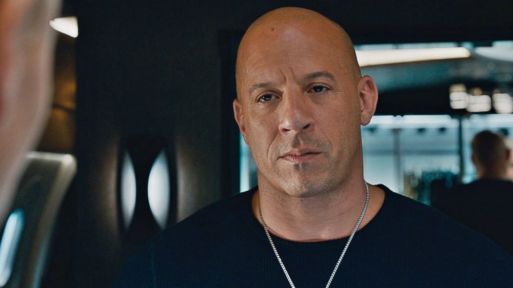 Vin Diesel black t-shirt silver chain